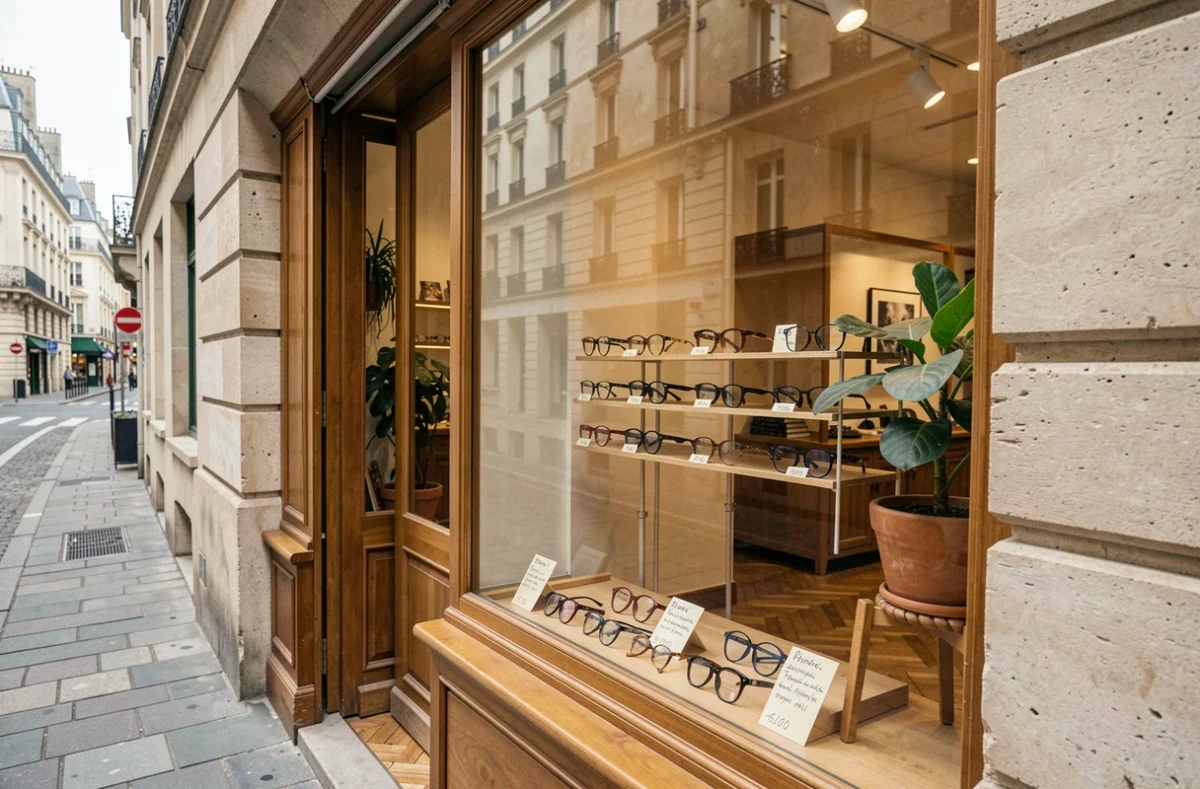 Vitrine de l'opticien indépendant Art de Vue rue Ballainvilliers à Clermont-Ferrand
