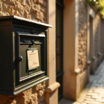 Boîte aux lettres vintage sur mur en pierre à Aix en Provence