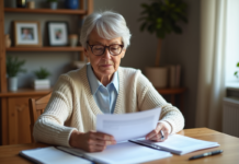 Dossier retraite : quand et comment le démarrer ? Femme d'âge moyen lisant des documents de retraite dans un intérieur chaleureux