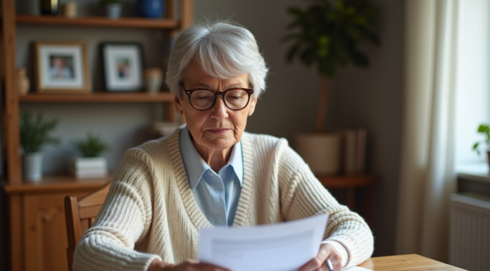 Dossier retraite : quand et comment le démarrer ? Femme d'âge moyen lisant des documents de retraite dans un intérieur chaleureux