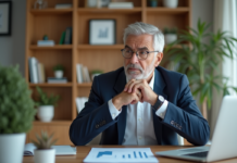 Krach boursier : que miser pour protéger son investissement en période de chute des marchés ? Homme d'affaires réfléchissant devant ses finances