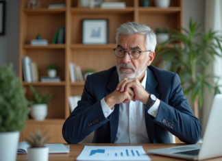 Krach boursier : que miser pour protéger son investissement en période de chute des marchés ? Homme d'affaires réfléchissant devant ses finances