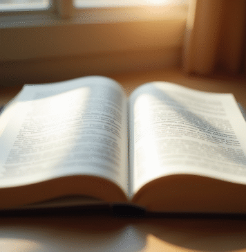 Livre juridique ouvert avec article 1101 en lumière naturelle