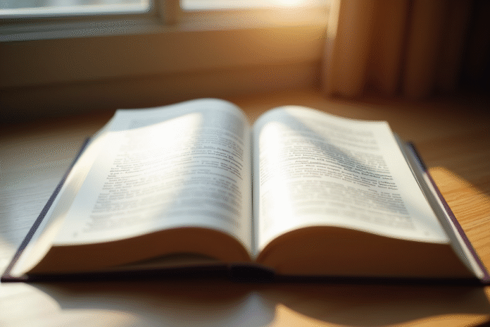 Livre juridique ouvert avec article 1101 en lumière naturelle