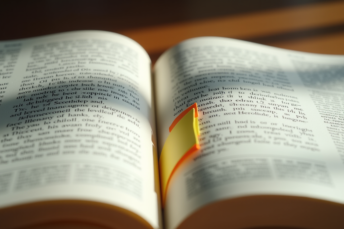 Livres ouverts avec notes et onglets pour la traduction