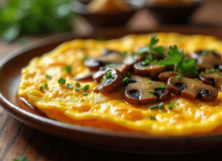 Faire une omelette aux girolles : les erreurs à éviter Omelette dorée aux champignons chantelettes garnie de persil
