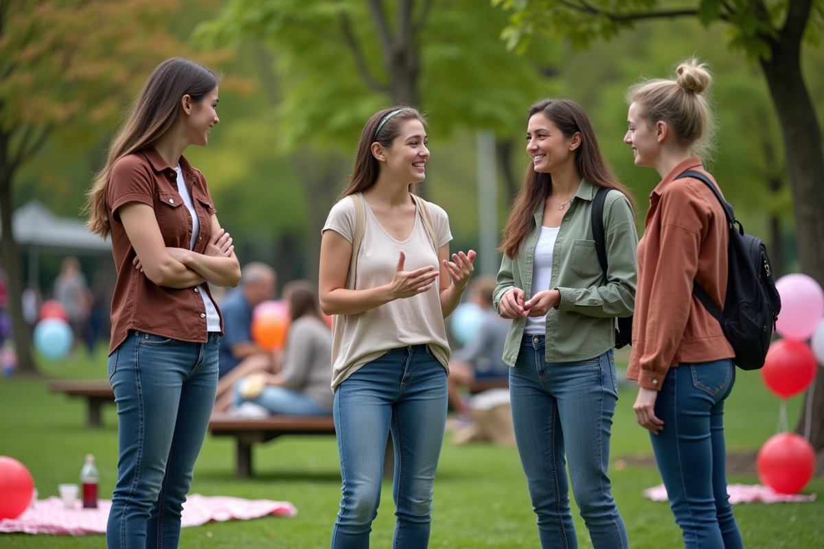 Jeunes discutant lors d