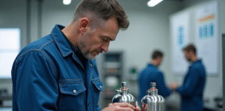 Explosif : hydrogène vs essence, le match ! Quelle est la différence ? Technicien inspectant un réservoir d'hydrogène dans un laboratoire